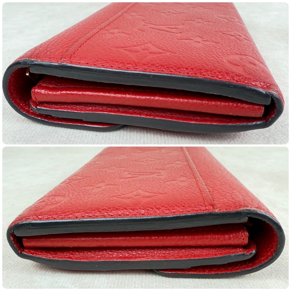 Louis Vuitton Red Empreinte Sarah Long Wallet GA2106 Initials A.M. - Picture 15 of 16